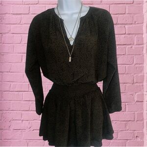 Rails Speckled Olive Animal Print Jasmine Stretch Waist Dress in Women’s Small